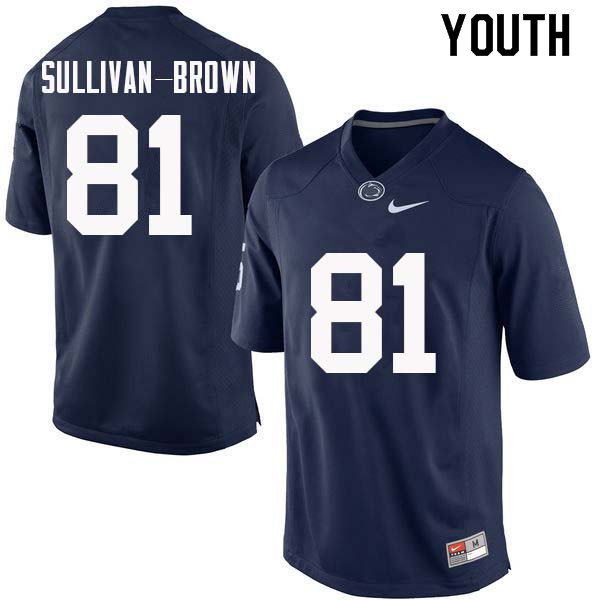 NCAA Nike Youth Penn State Nittany Lions Cameron Sullivan-Brown #81 College Football Authentic Navy Stitched Jersey WLB3498CK